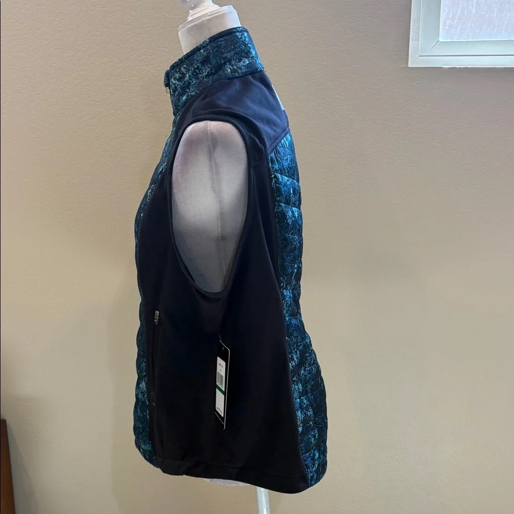 Marc New York Black Vest with Teal Patterned Front